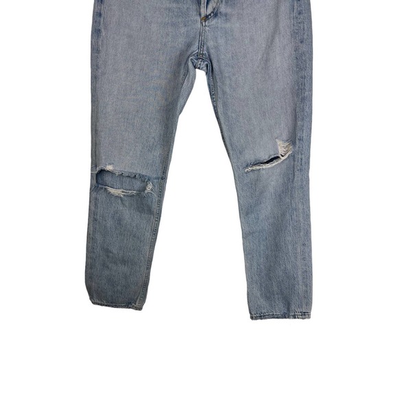 Agolde Riley High Rise Straight Leg Jeans 25 Distressed Light Wash Button Fly - Picture 4 of 11